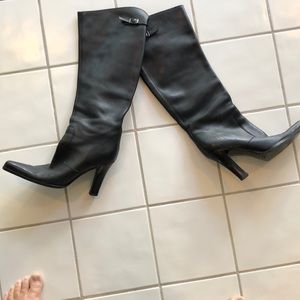YSL Black,Tall leather boots size 39 made in Italy